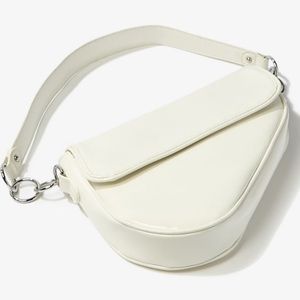 Patent leather white asymmetrical purse